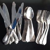 Set of silvered metal cutlery 1/1000th