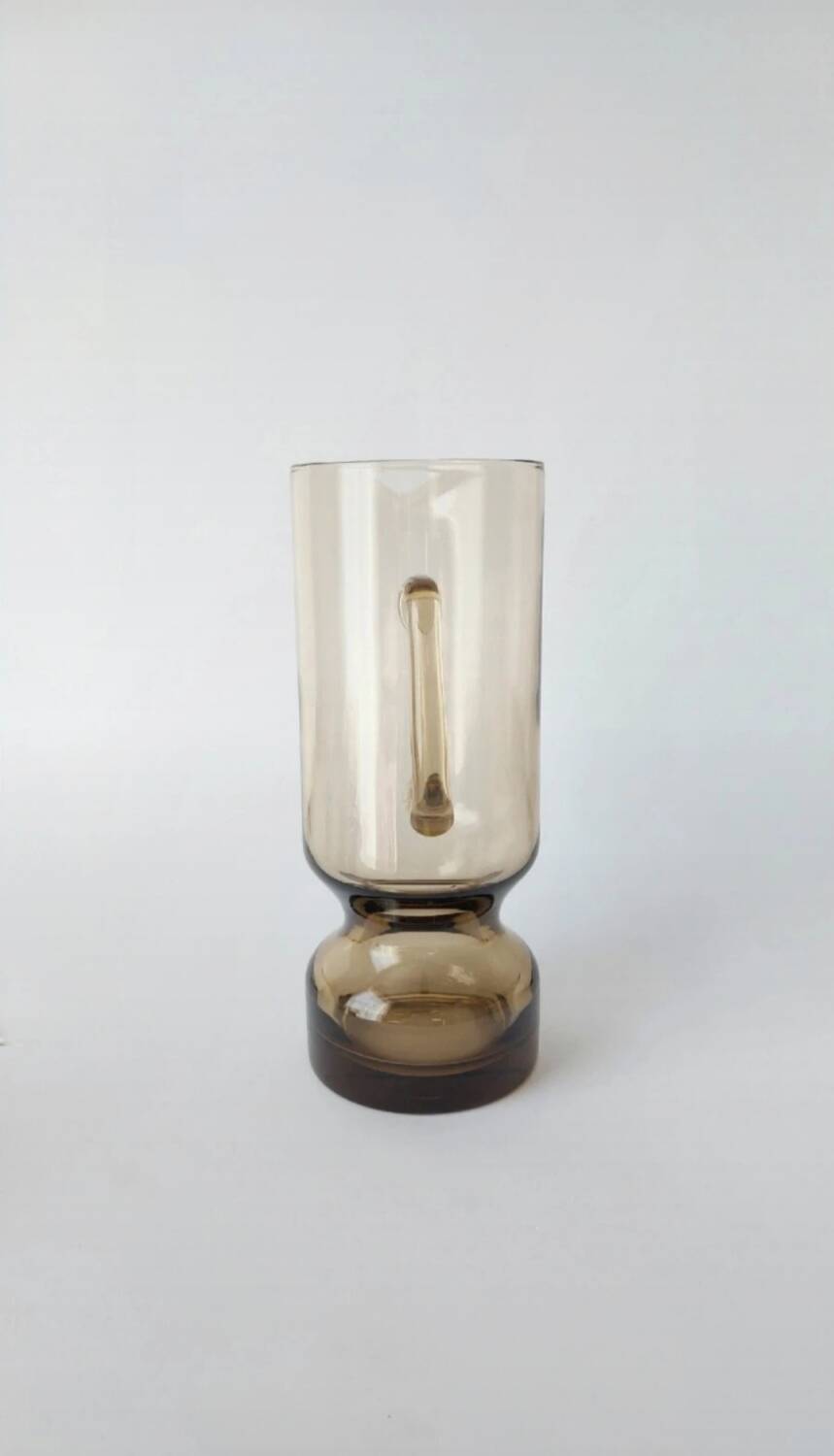Smoked 70s carafe and glass set