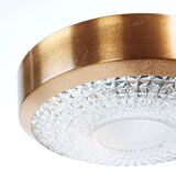 Copper And Bohemian Glass Ceiligh Lights, Czechoslovakia, 1970s