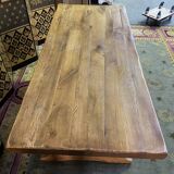 Oak monastery table with 2 extensions