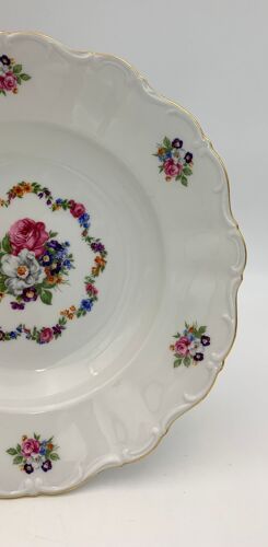 9 assiettes creuses vintage porcelaine allemande Seltmann Weiden Bavaria, "Theresia" - Année 1950