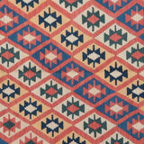 Persian kilim, handwoven oriental qashqai flat woven wool rug- 207x296cm