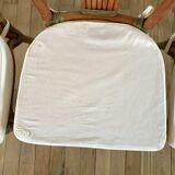 Set of 3 rattan / bamboo chairs with cushions years 1960-1970