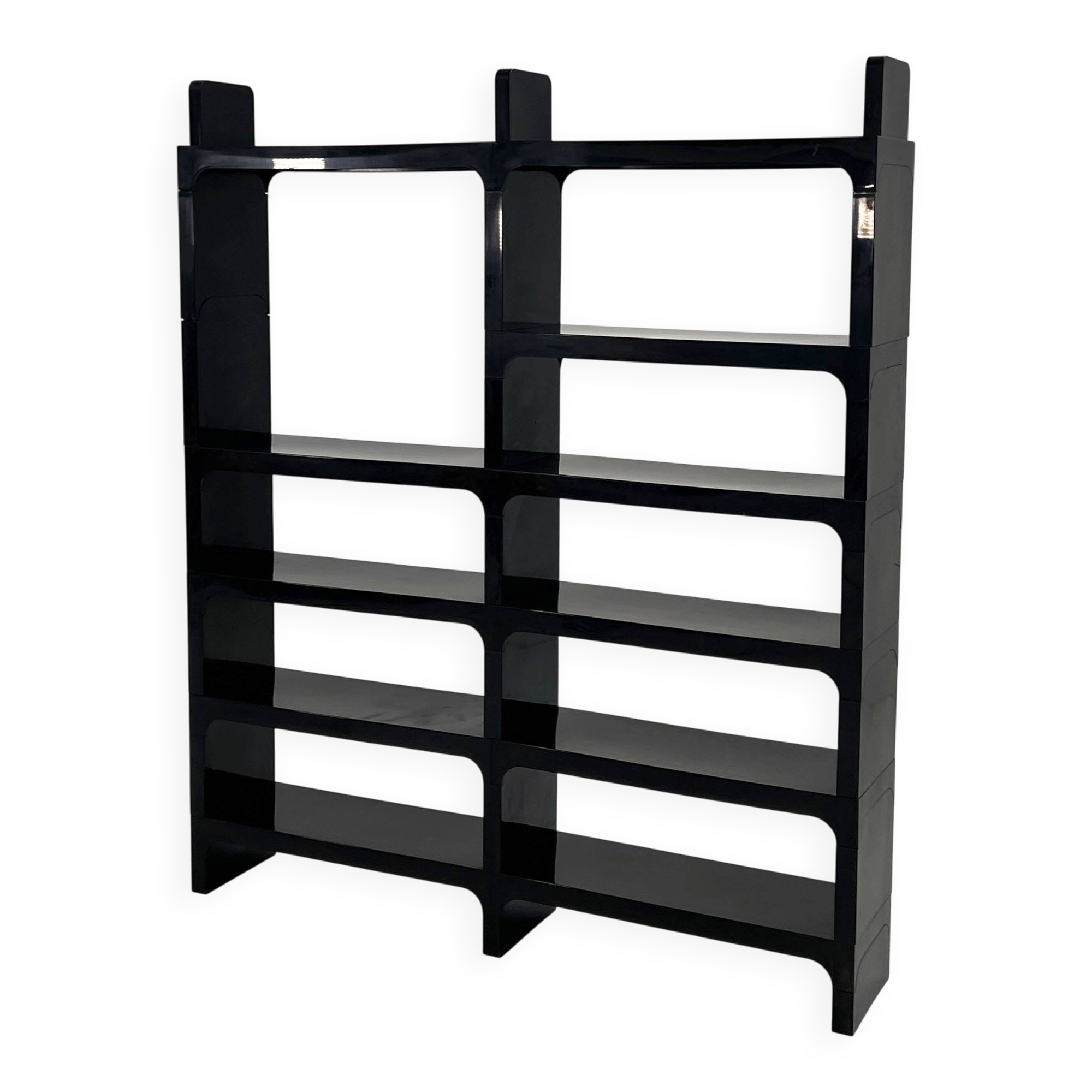 Modular black shelf by Olaf Von Bohr for Kartell, 1970