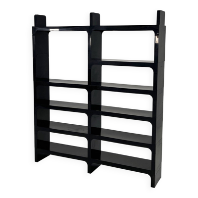 Etagère modulable noire par Olaf Von Bohr pour Kartell, 1970