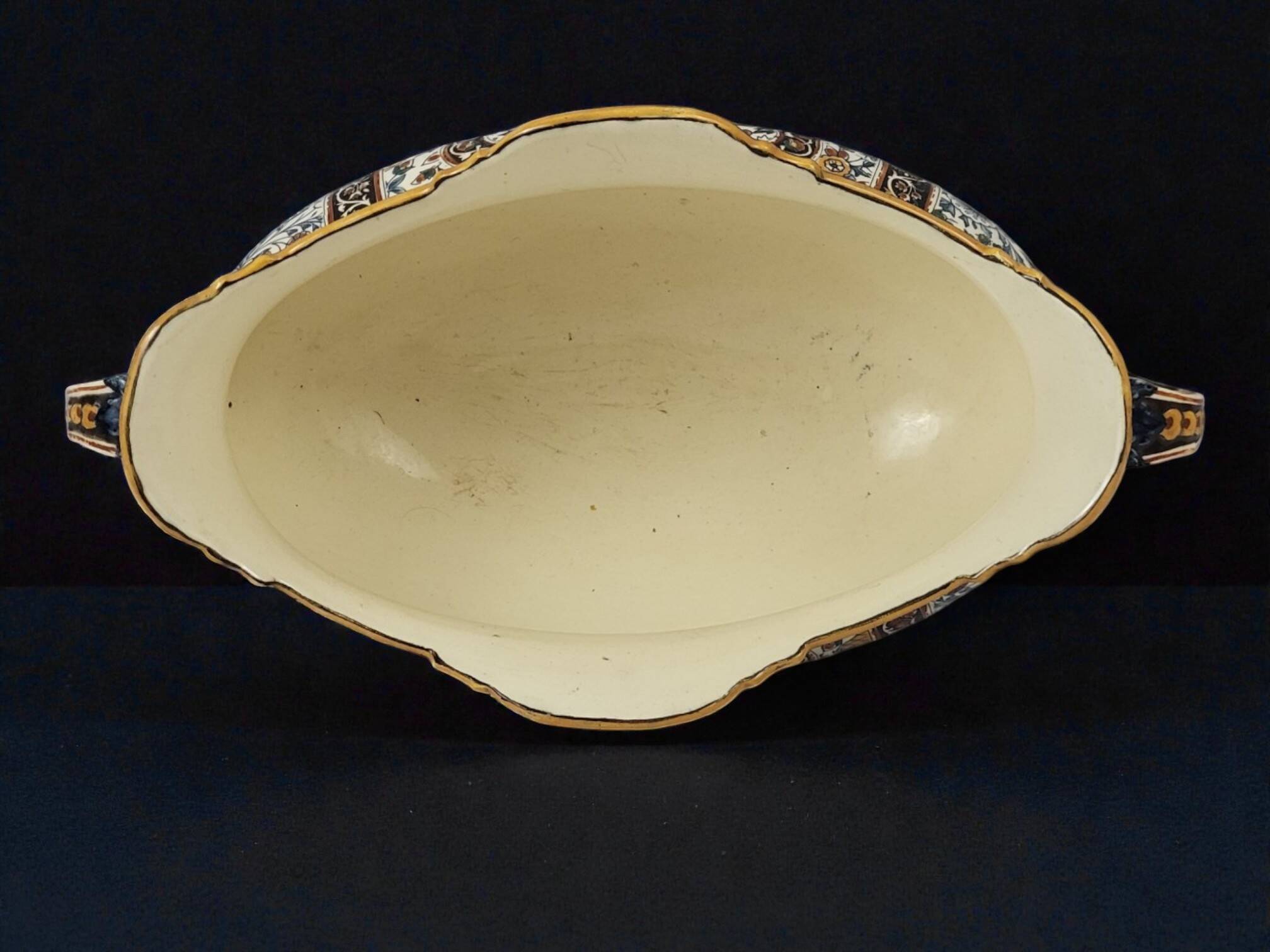 Jardinière en faience de Gien XIXeme decor Persan