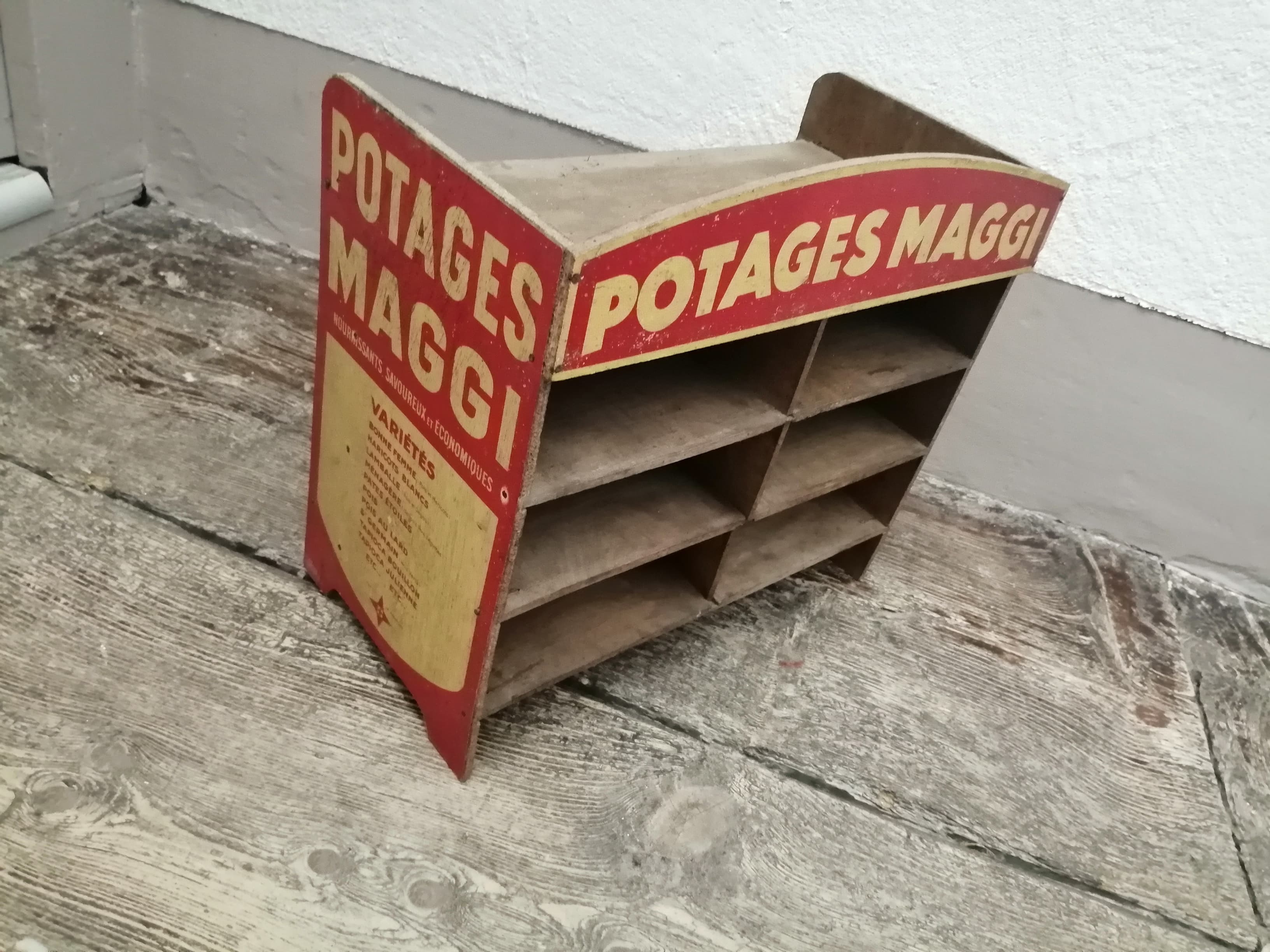 Shelf, maggi "his famous soups"