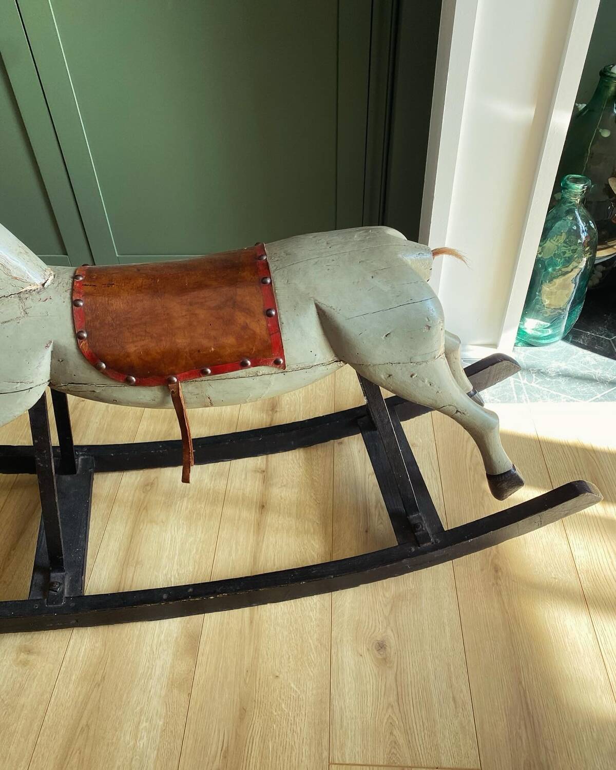 Vintage wooden rocking horse 1920