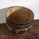 Antique Chinese papier-mâché basket with black papercuts – China, circa 1930