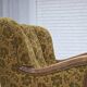 1950s, Danish armchair, furniture wool, hand carved oak wood.