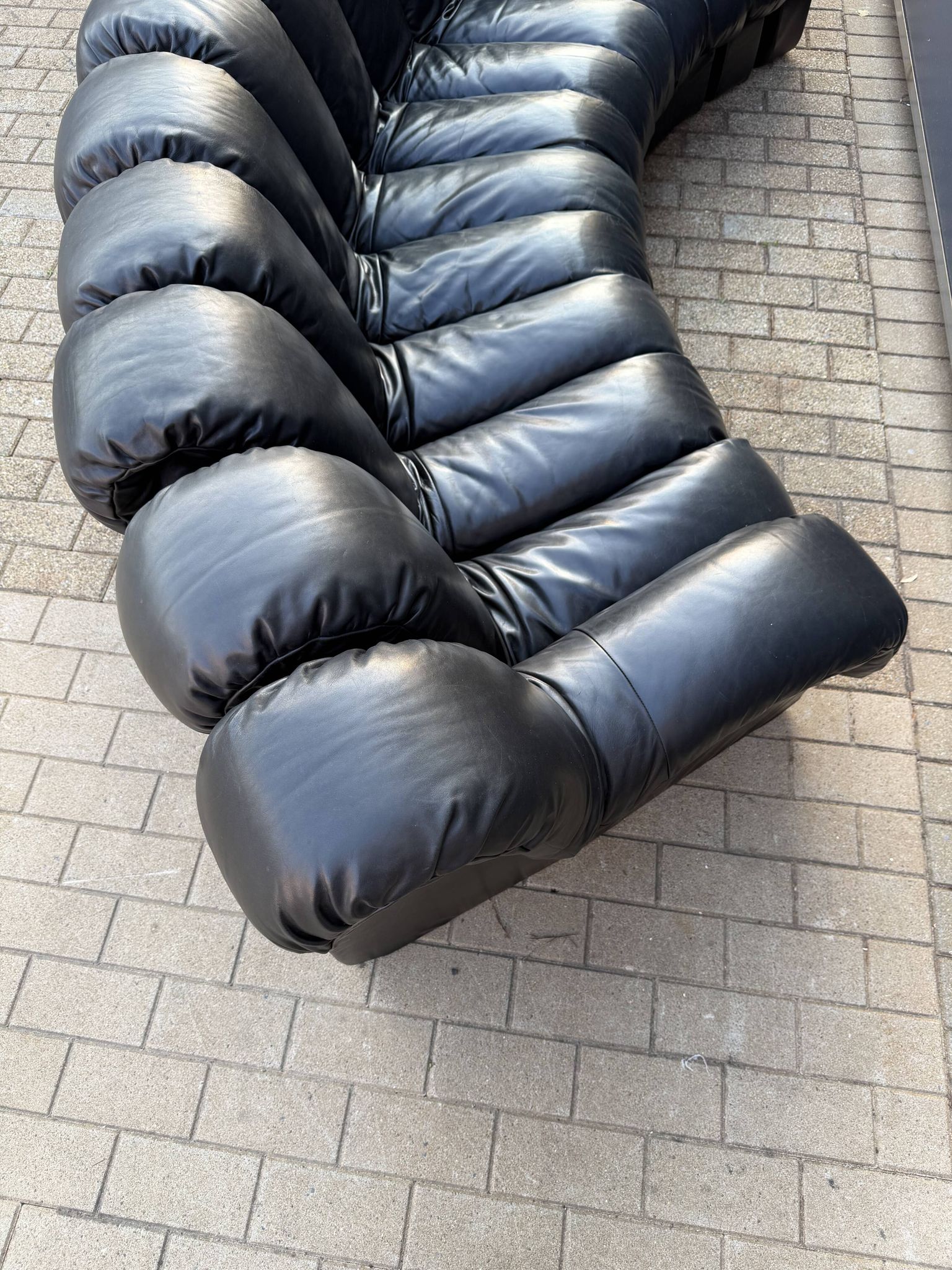 De Sede Ds600 Snake Tatzelwurm 13-piece in black leather in TOP condition!
