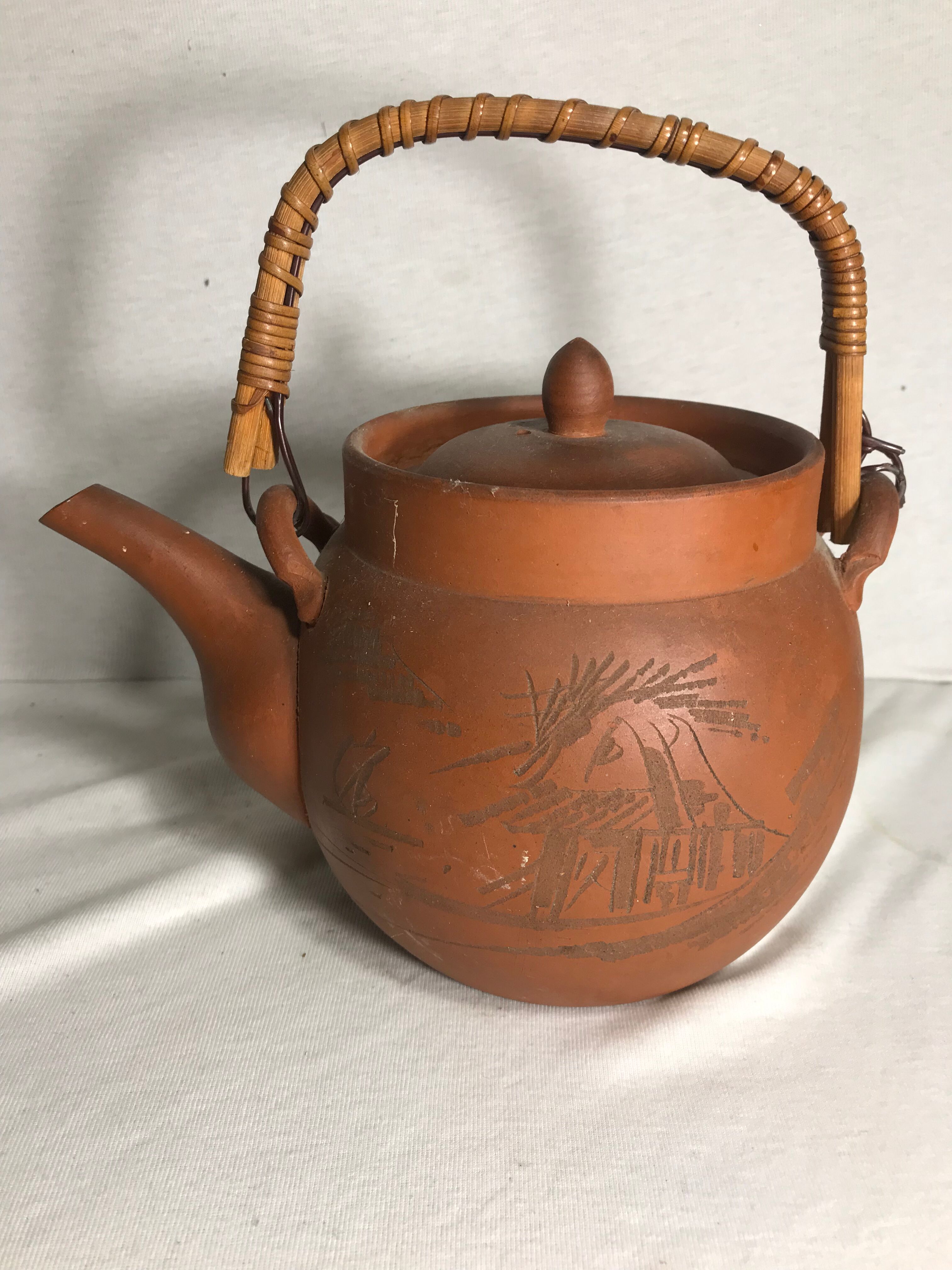 Antique terracotta teapot