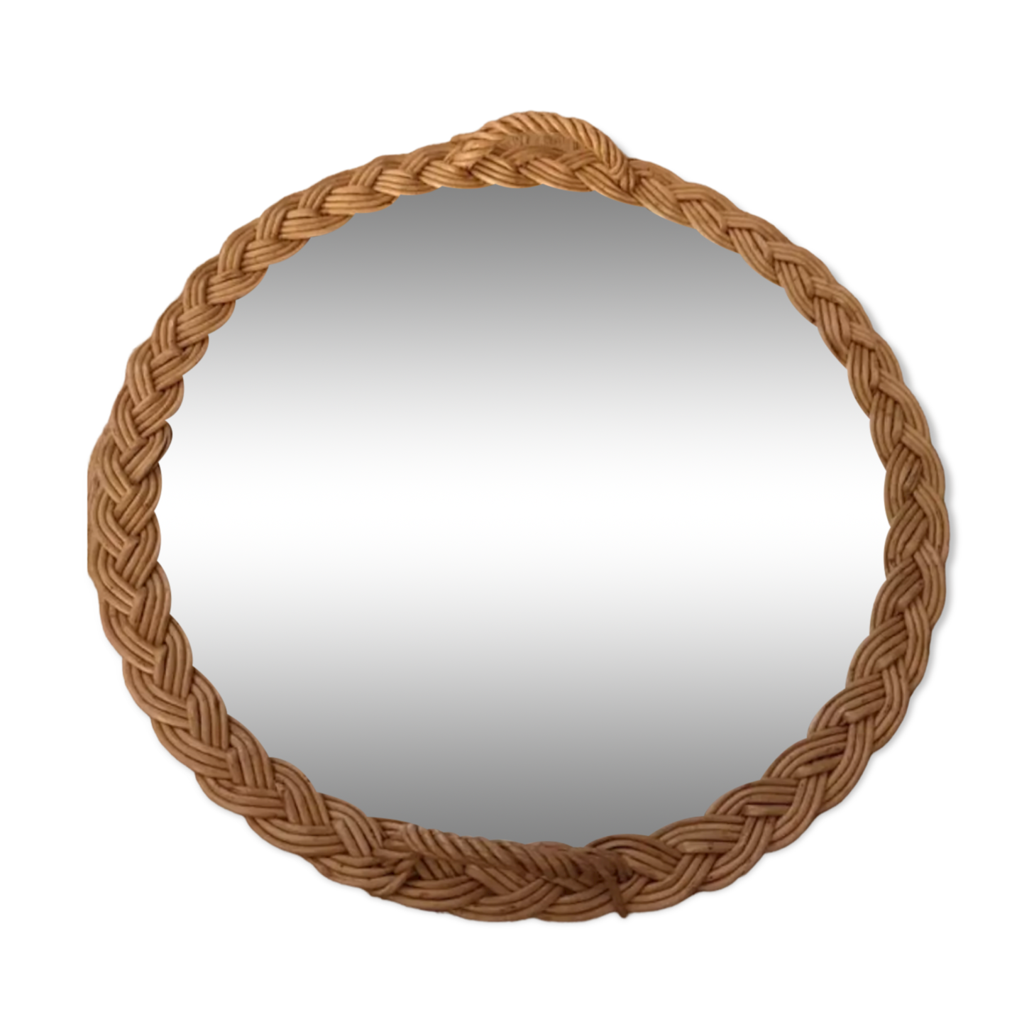 Rattan top and vintage chiseled mirror