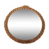 Rattan top and vintage chiseled mirror