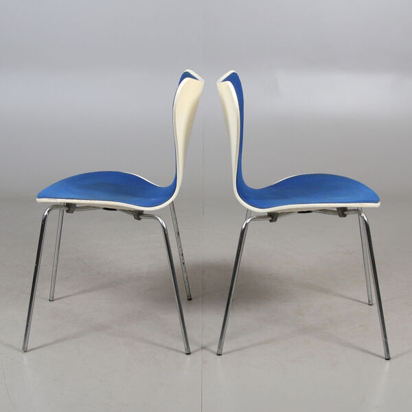 5 chaise bleue « Butterfly » d'Arne Jacobsen, Series 7