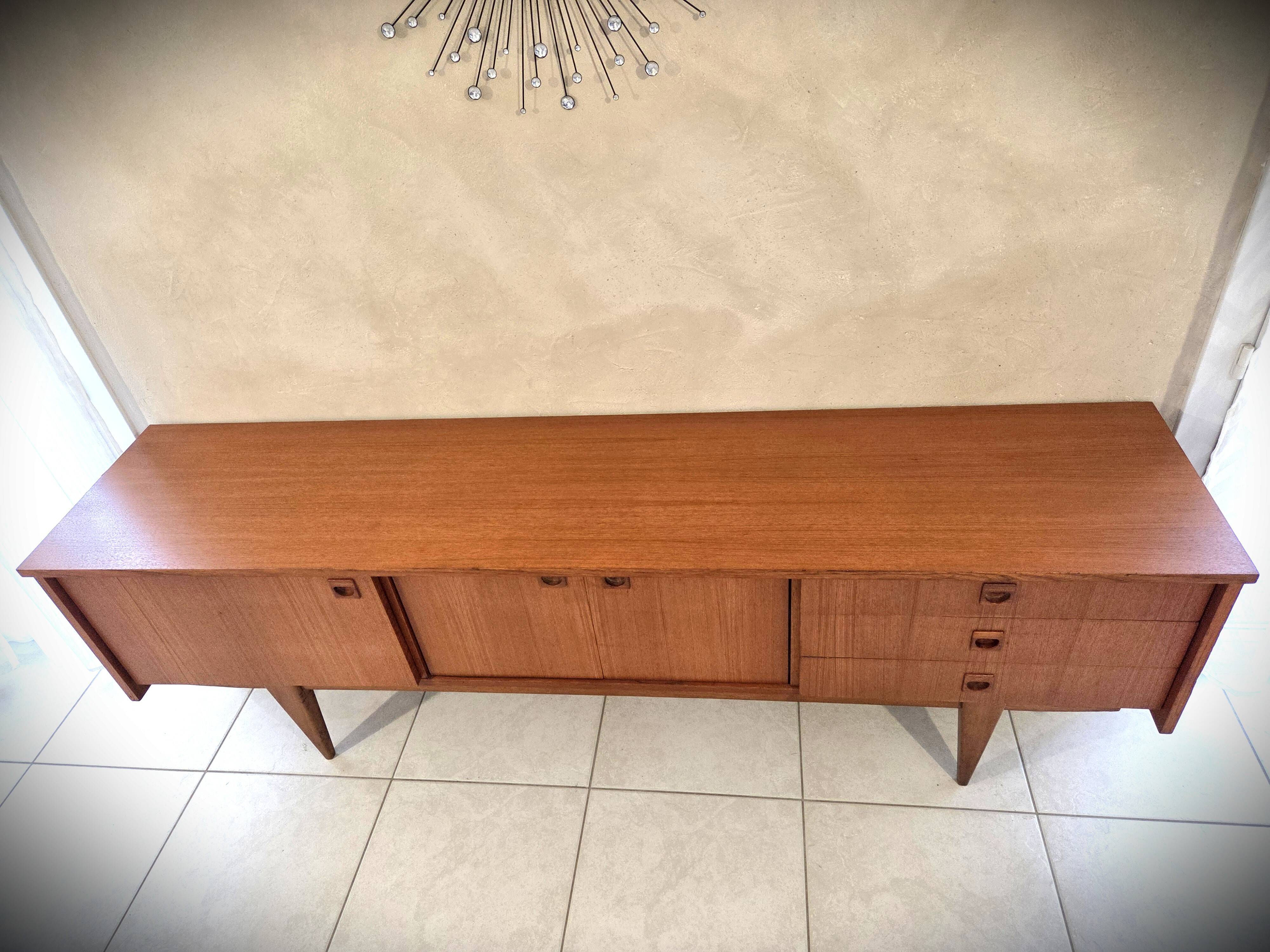 Scandinavian enfilade design in vintage teak