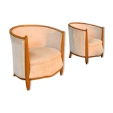 Paire de fauteuils tonneau art déco
