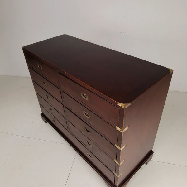 Commode anglaise en bois avec quincaillerie en laiton – 20e siècle