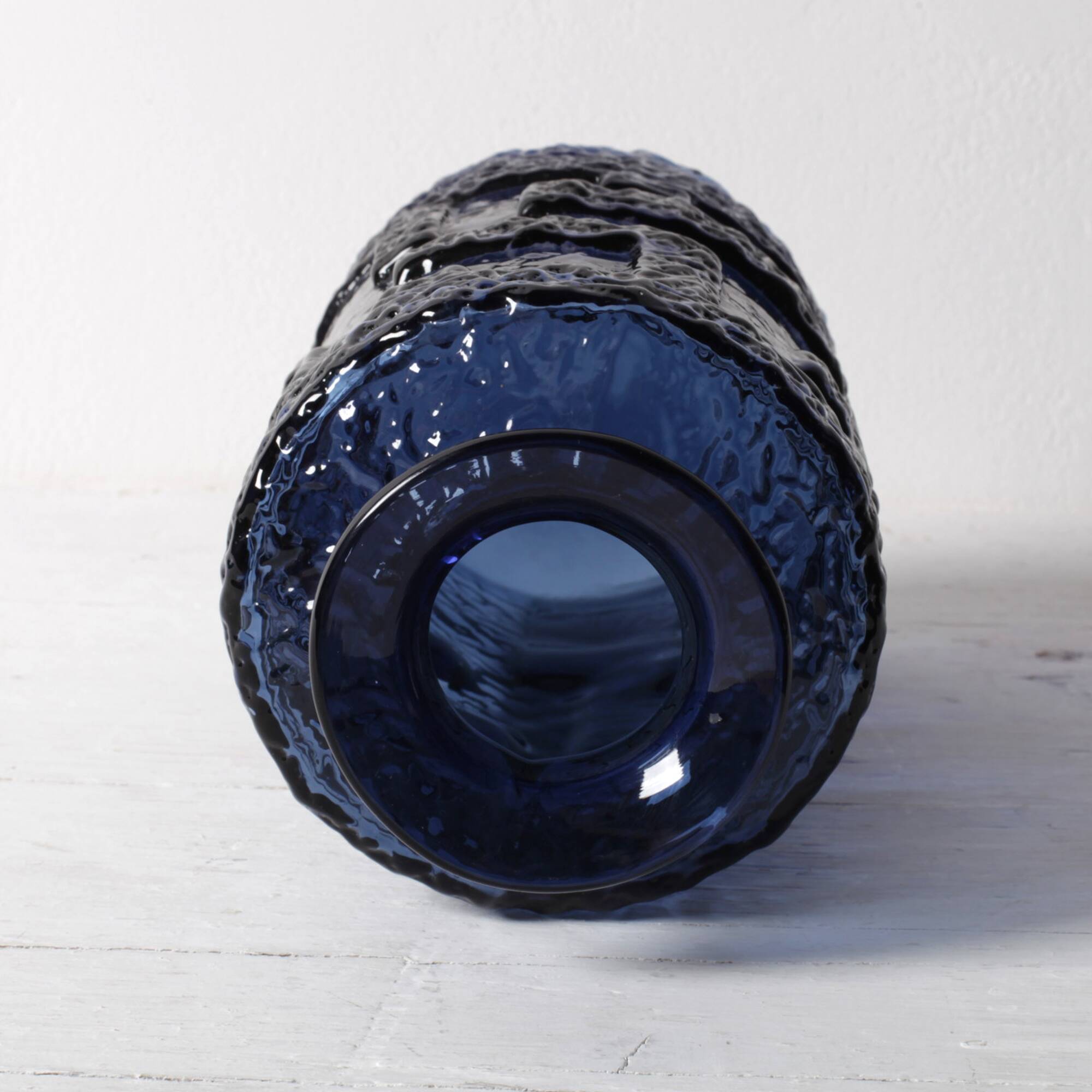 Glass Vase "Cobolt" by Göte Augustsson / Ruda Glasbruk / Sweden / 1970s
