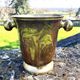 Brass Enamel Cloisonne cooler, French Floral Champagne Ice Bucket