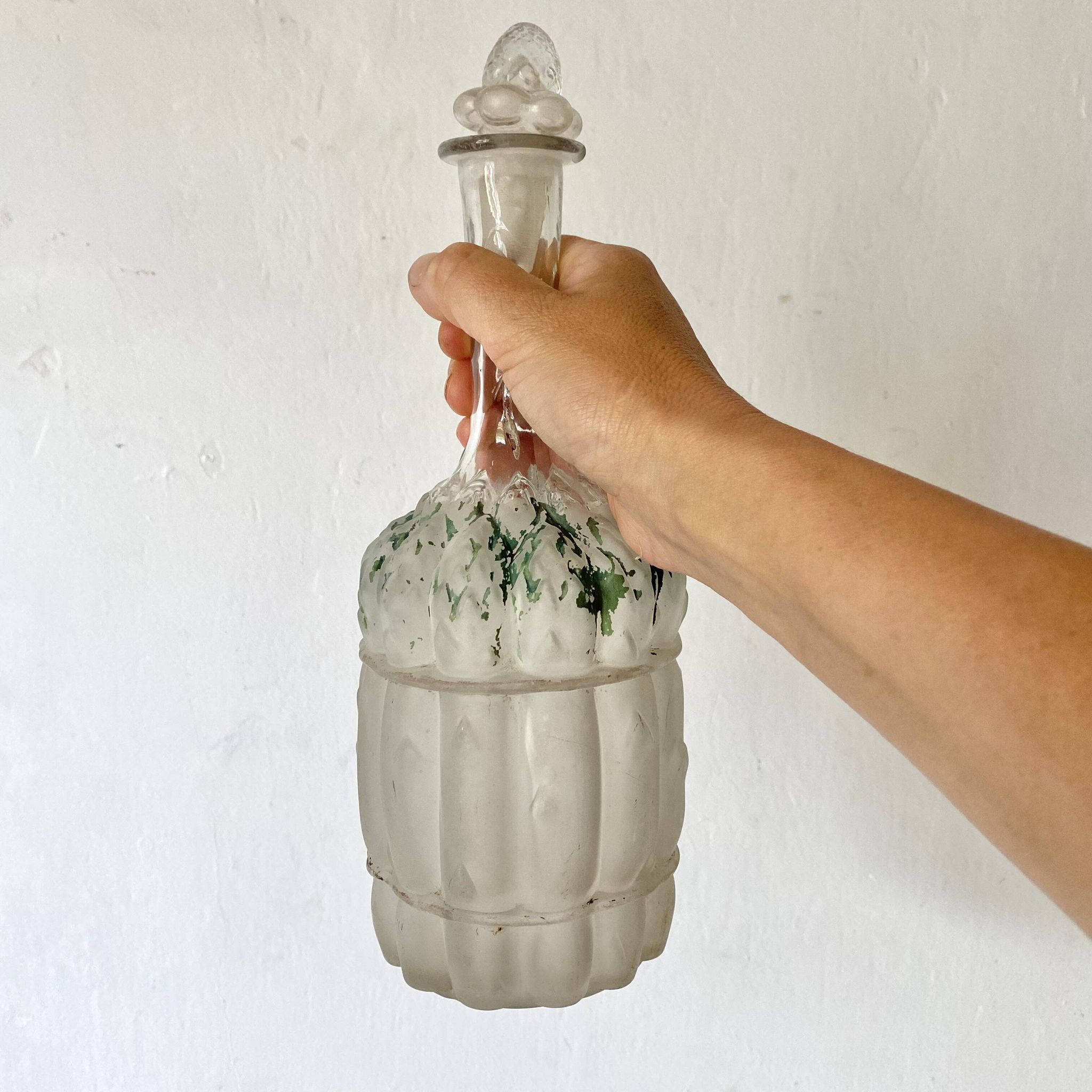 Carafe ancienne asperge Legras fin XIXe