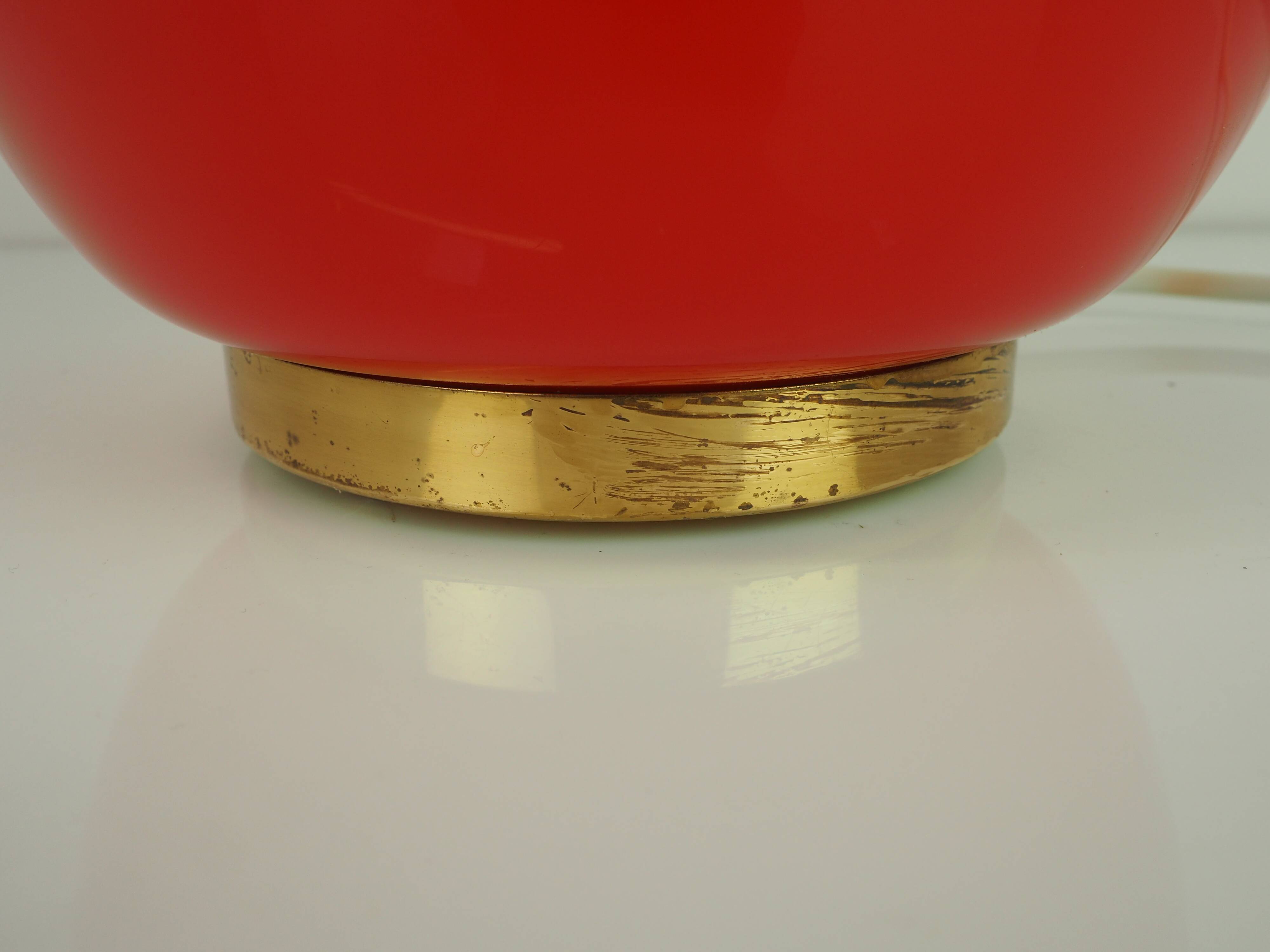 All Glass Table Lamp by Valasske Mezirici, 1960s, Czechoslovakia