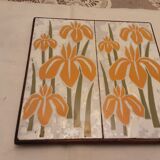 Ceramic enamel trivet with flowers