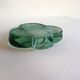 Vintage thick green glass aperitif bowl in the shape of a clover