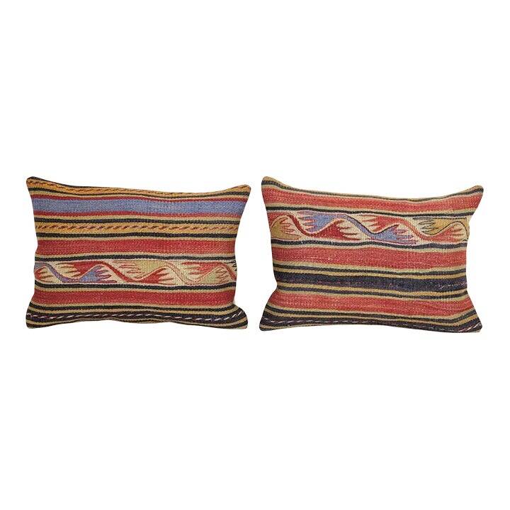 Set of 2 vintage kilim cushion covers 36x51 cm
