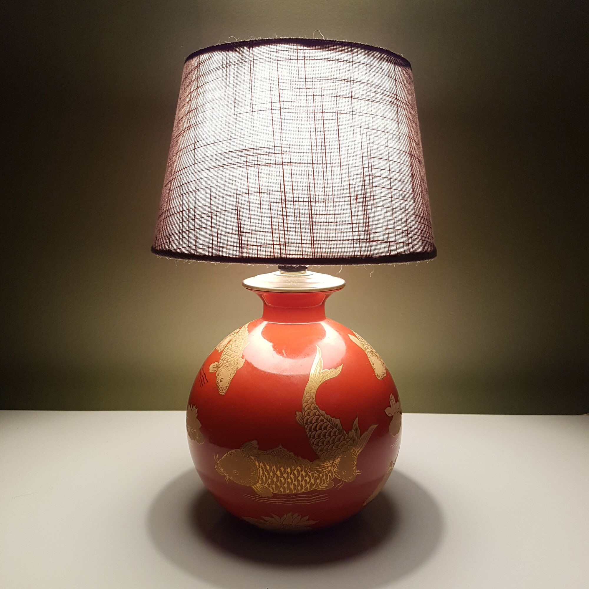 Lamp golden Carp Koi pattern