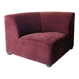 chauffeuse d'angle velours terrocatta