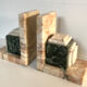 Pair of Art Deco marble book clamts