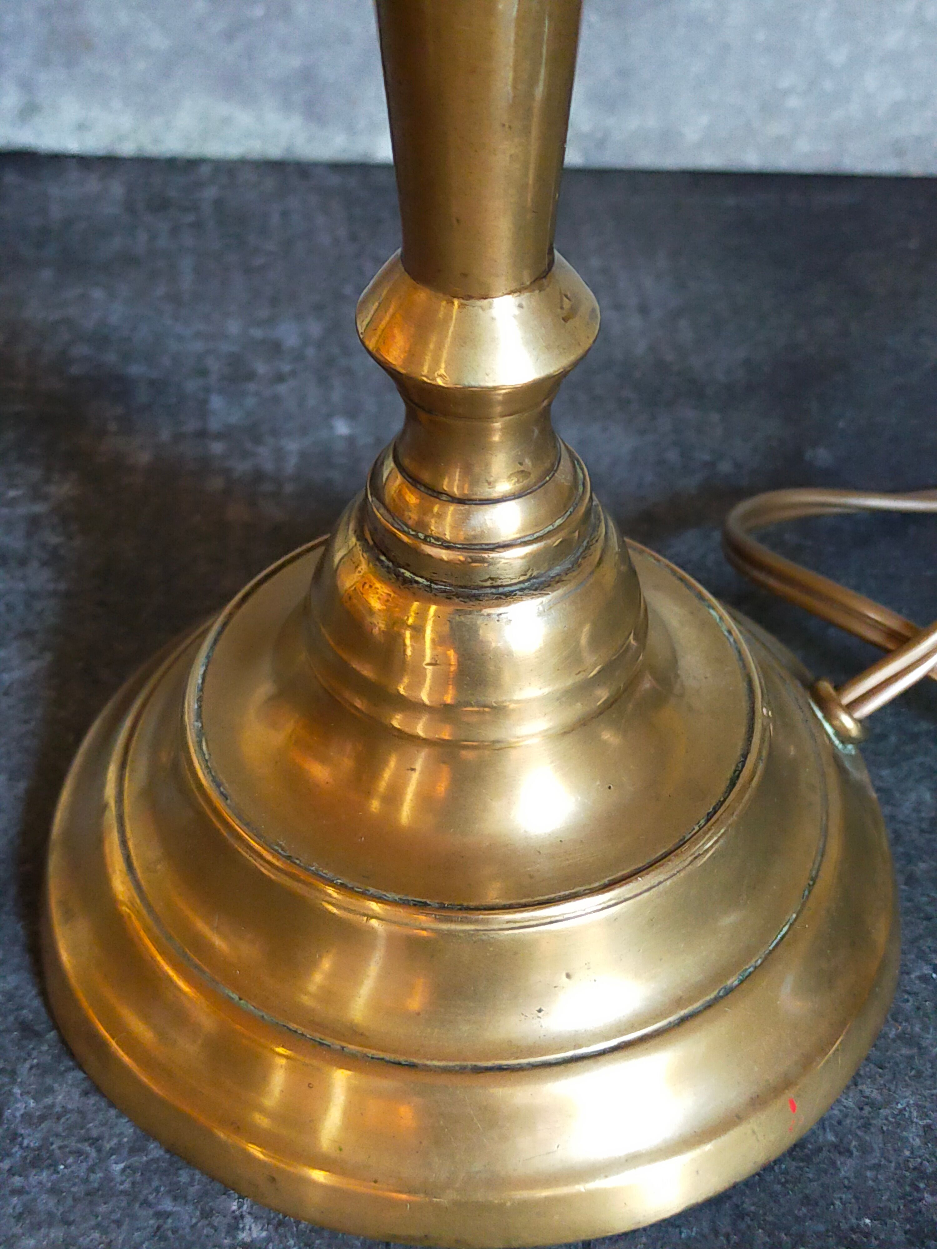 Old solid brass lamp base
