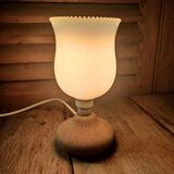 Bedside lamp base reconstituted stone tulip original white glass