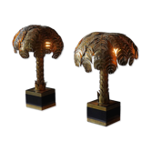 Pair of “Palmtree” table lamps by Christian Techoueyres for Maison Jansen, France 1970s