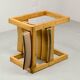 Set of Camel Leather Cubic Pinewood Side Chairs by Ate van Apeldoorn 1970s