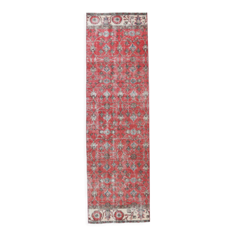 2x8 red floral turkish runner rug 77x261cm