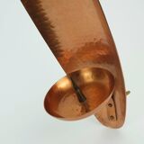 Large 1950s 60s mid century wall candle holder hammered copper