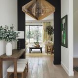 Contemporary cotton thread pendant light