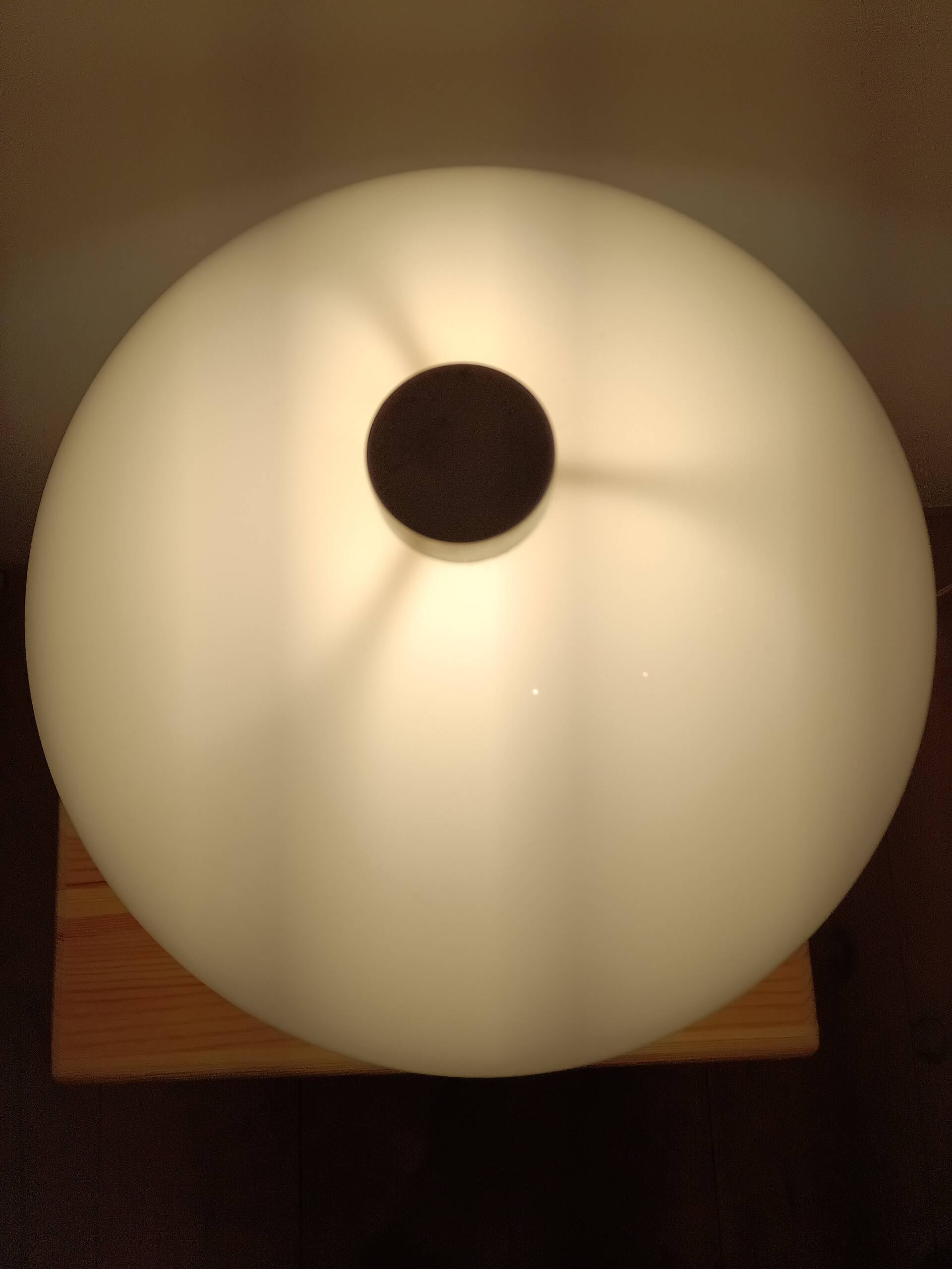 Vintage mushroom lamp, modernist square chrome base.