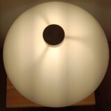 Vintage mushroom lamp, modernist square chrome base.