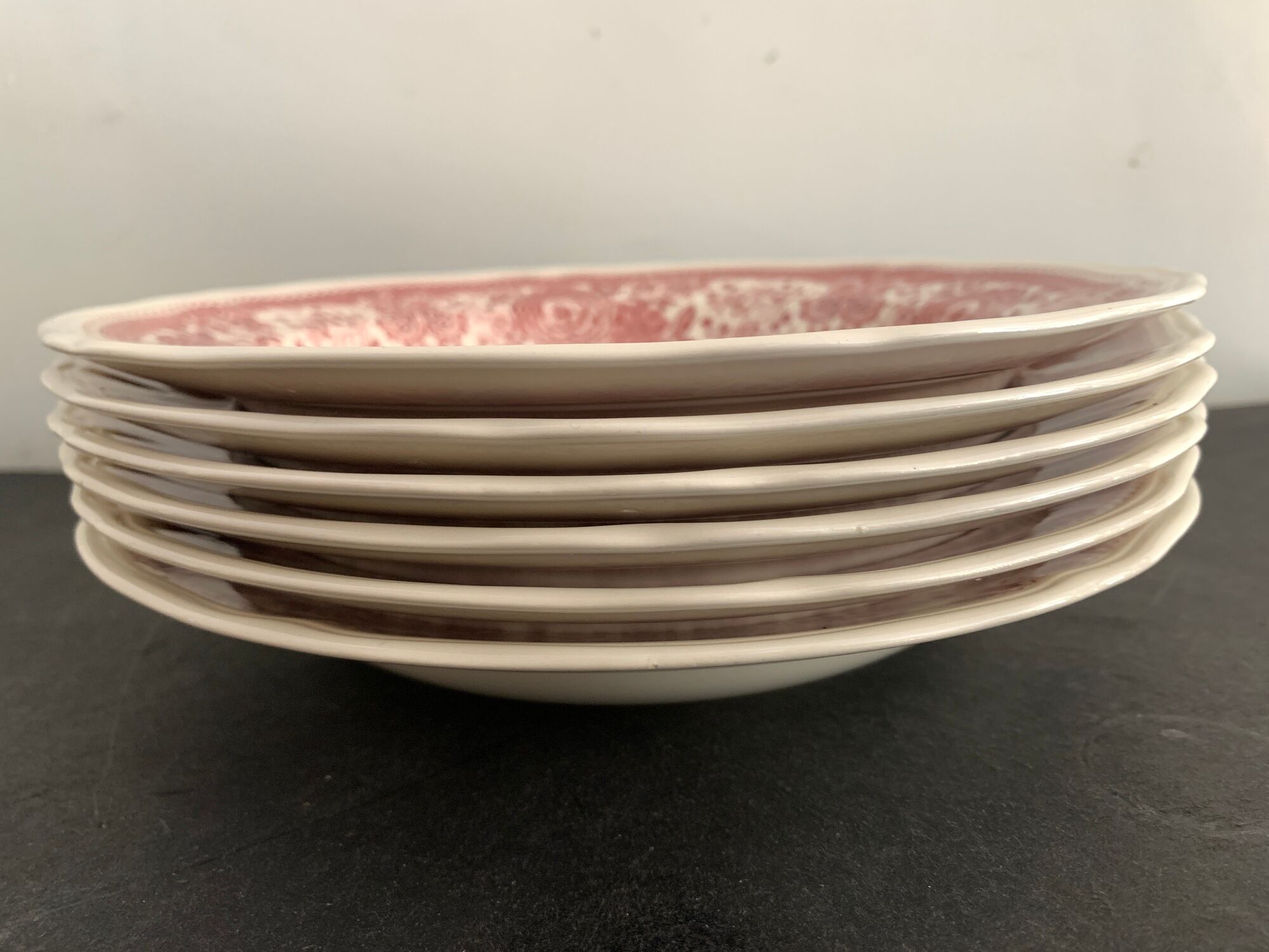 6 hollow plates Villeroy and Boch, red Burgenland model