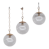 Suspension en laiton et verre à bulles du milieu du siècle (3 disponibles)