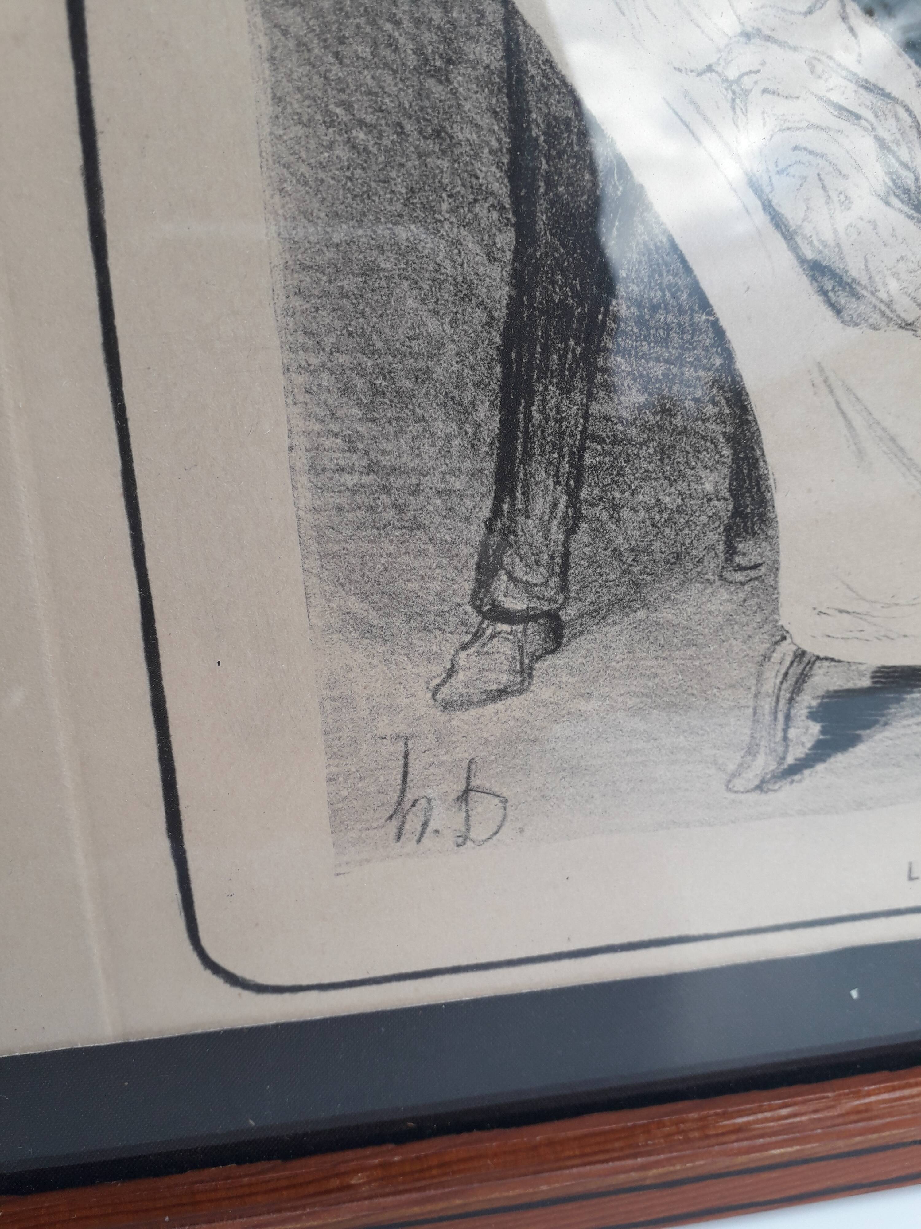 Lithograph by Honoré Daumier, The Hydropathic Doctor, 1920