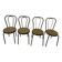 4 Black metal bistro chairs with plastic cane seat