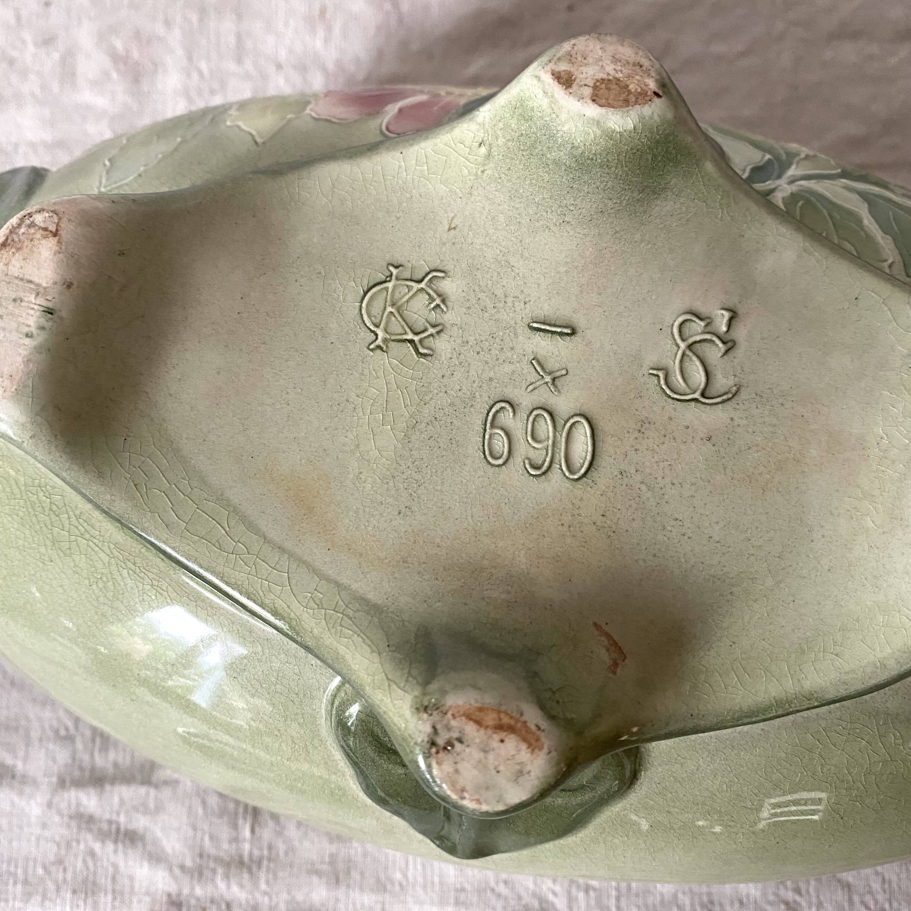 Keller and Guerin Art Nouveau earthenware planter