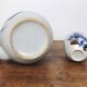 teapot and 4 cups in glazed stoneware - hand-painted blue décor