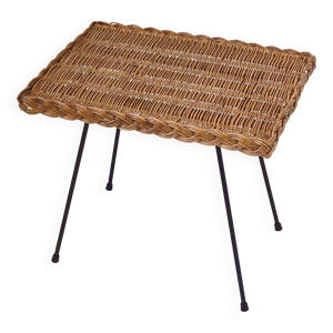 Table d'appoint en rotin - 1950