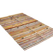 Tapis bohème multicolor en laine, charme artisanal d’Anatolie, 138x226Cm