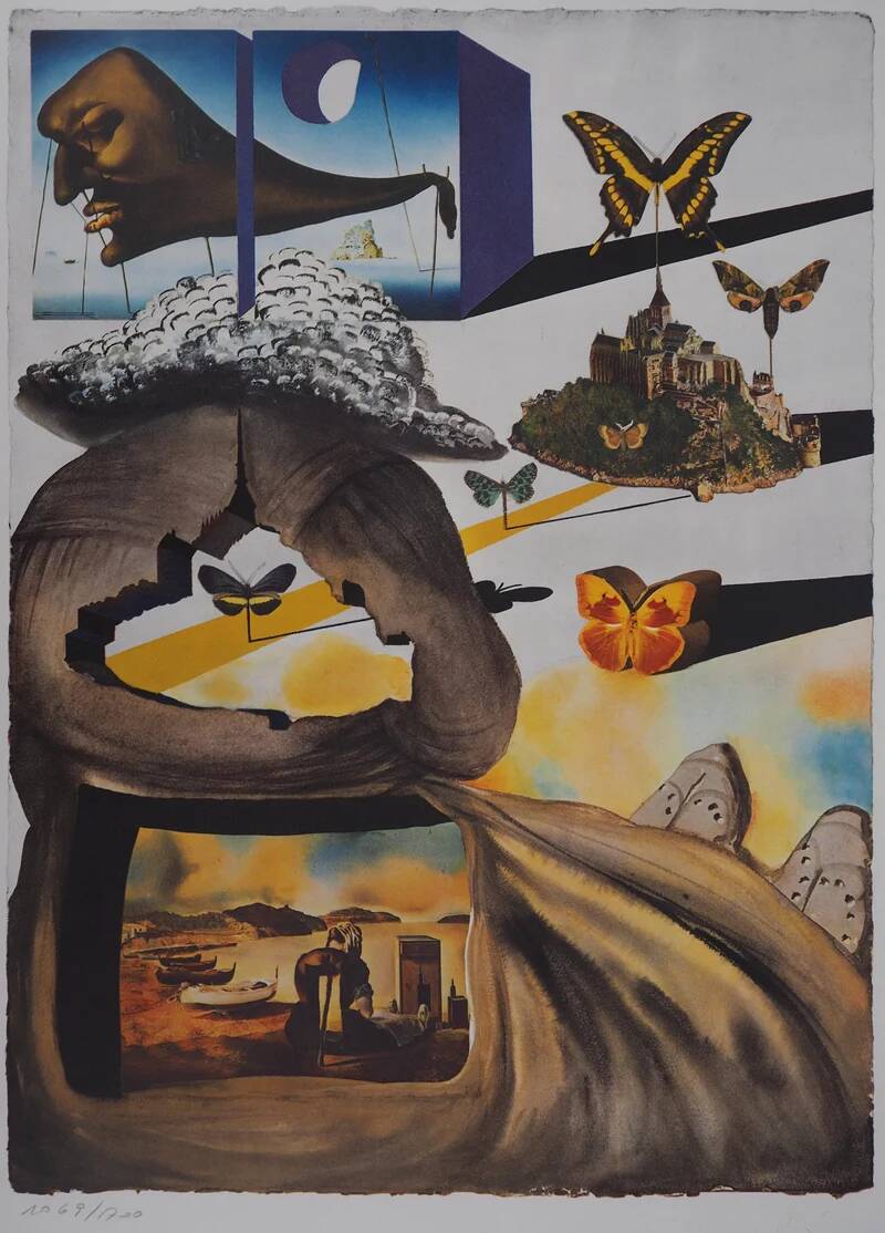 Salvador Dali: Normandy, SNCF (Butterfly Suite small model), original signed lithograph